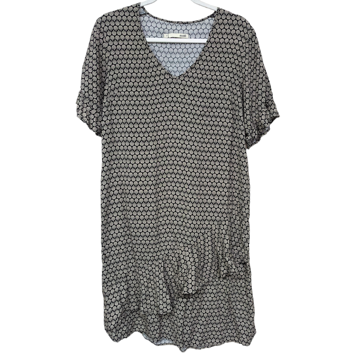 Anthropologie Acote Geometric Print Flutter Dress Size 2 ( 10 Medium )